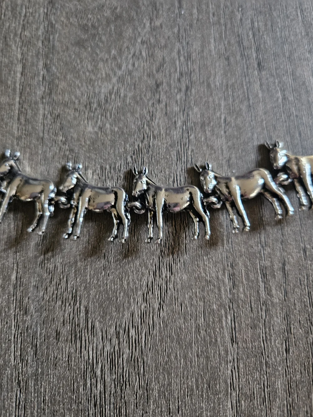 Silver Horse Link Fashion Bracelet - Charming Equine Design-NWOT